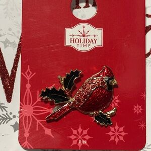 Holiday Time Red and Gold Cardinal Ornament
